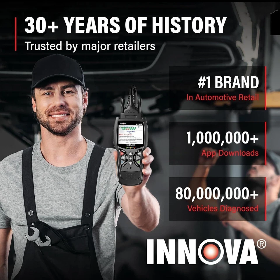 INNOVA 6100P OBD2 Scanner Transmission ABS SRS Oil Reset Code Reader Diagnostic - Image 2 of 4