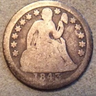 1843 LIBERTY SEATED DIME E-72 FREE SHIPPING YOU GRADE REVERSE ALMOST GONE