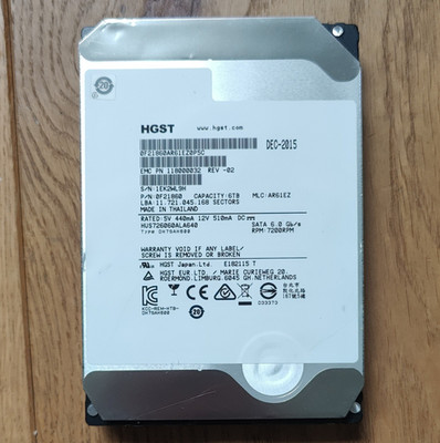 HGST 6TB 3,5'' SATA III HDD 7200RPM interne Festplatte HUS726060ALA640