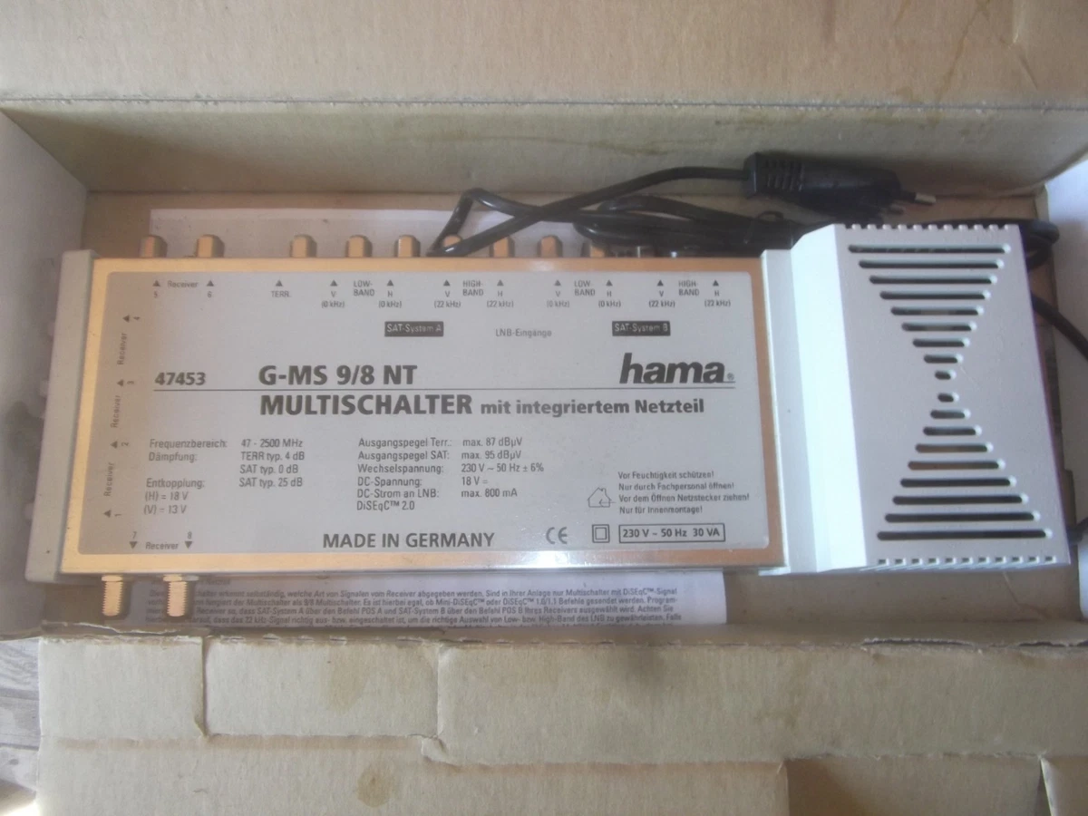 Interruptor múltiple HAMA 9/8 integrado. Fuente de alimentación SIN USAR Made in Germany