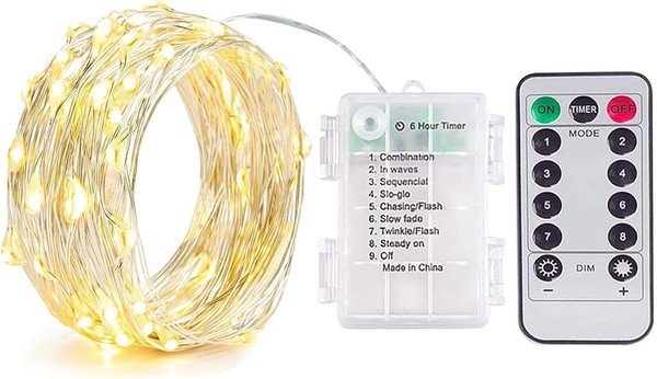 LED Lichterkette Innen 2M 20 LED Batterie Mit Timer Fairy Lights Deko-image