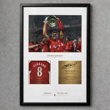 Image of Steven Gerrard Liverpool LFC Framed A3 Photo Poster – Football Memorabilia