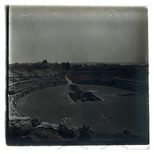 Italy Theatre Greek Grecian Syracuse c1920 Photo Plate Glass Vintage § P