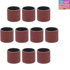 1 Inch x 1 Inch Sanding Sleeves 80 Grits Sandpapers Band Drums 10 Pcs