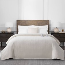 Brookstone Full/Queen Heated Chenille Knit Blanket Ivory