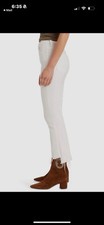 Mother The Hustler Ankle Fray Jeans Pants Fairest of them All White Size 28