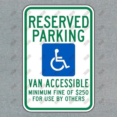 Reserved Parking Sign Van Accessible Compliant Safety Sticker for #924336