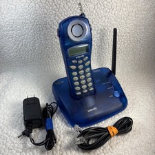 VTech VT61-9126 Transparent Indigo Blue Cordless Phone Vintage Y2K Electronics