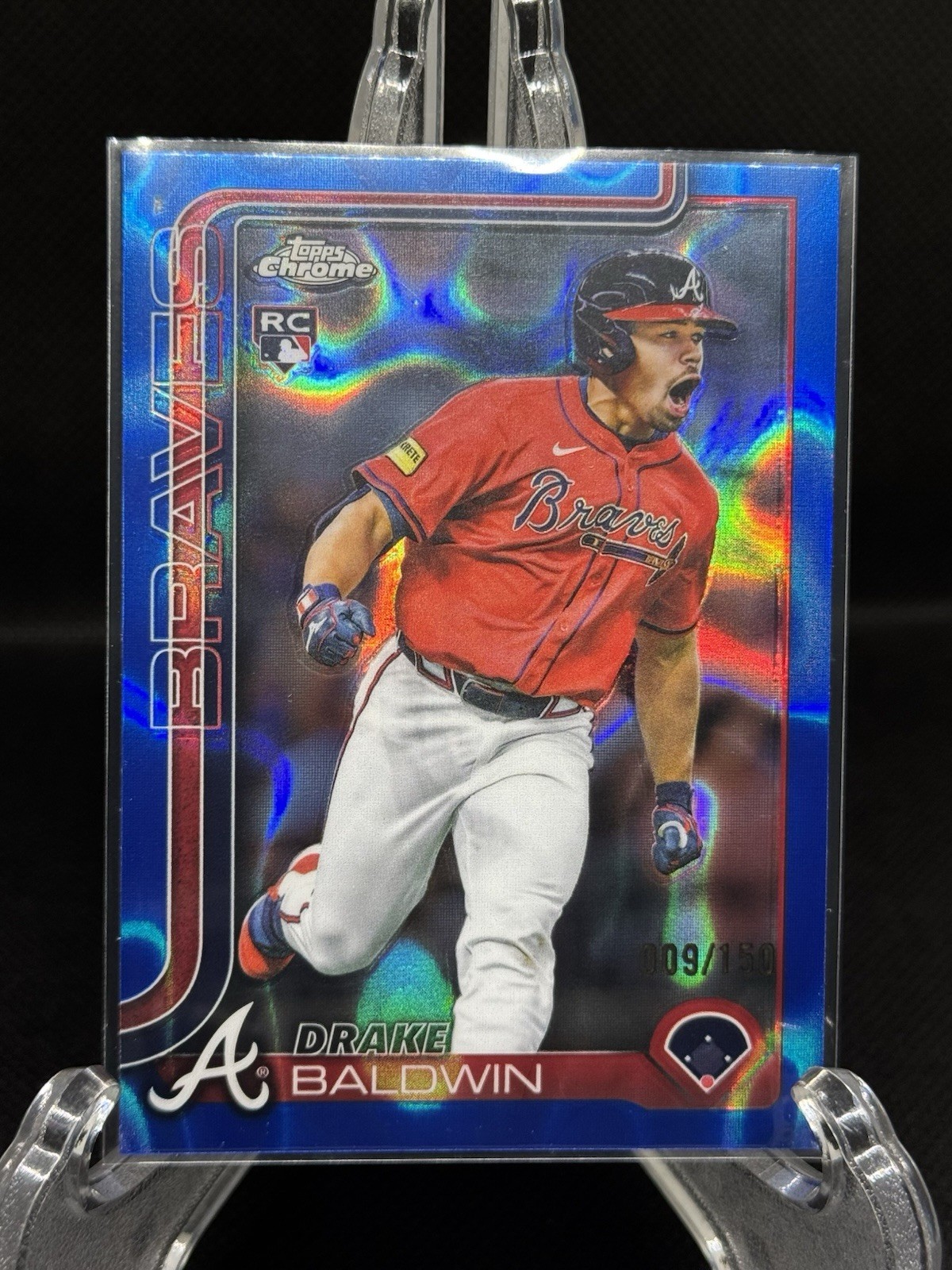 2025 Topps Chrome Update USC96 DRAKE BALDWIN RC Blue Lava Refractor /150