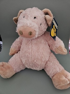  Vintage Bärenfabrik rosa Schwein Plüsch mit Original Etikett 