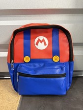 Super Mario Mini Backpack 12” Red & Blue Small Kids Bag Nintendo Inspired