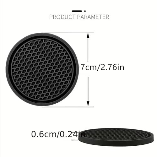Car Cup Holder Coaster for Cup Holders 4PCSAnti-Slip Automotive Car Black