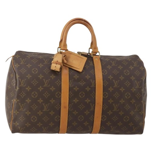 LOUIS VUITTON Monogram Keepall 45 Boston Bag M41428 LV Auth 182994A