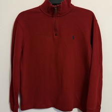 Polo Ralph Lauren Red Quarter Zip Pullover Sweater Men  s Large