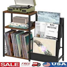 Record Player Stand Vinyl Storage Display Shelf Multi-Functional Organizer New