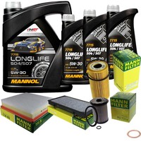 Mann Inspektionspaket 8L Mannol Longlife 5W-30 FüR Opel Vivaro Kasten 2.0