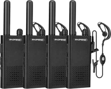 4 Baofeng T26 Walkie Talkie Long Range Rechargeable Battery Two Way Earpiece VOX