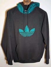 Vintage Adidas Trefoil Logo Fleece Green Pullover Hoodie Mens Medium
