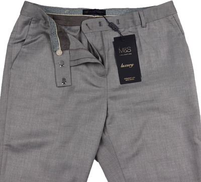M&S Womens Marks & Spencer Grey Straight Trousers Size 20 Medium        zz