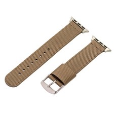 Tan 2 Piece RAF Nylon SS Watch Band for 38mm Apple Watch