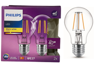 Philips Led E27 4,3W Filament Klar Warmweiß 40W Ersatz – 2Er Set