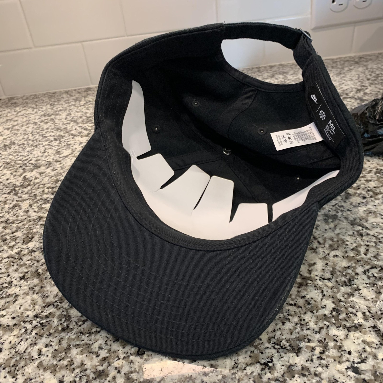 Nike Hat Cap Strap Back Medium / Large Black Club… - image 5