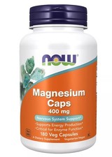 NOW FOODS Magnesium 400 mg 180 Veg Capsules Exp 3/2029