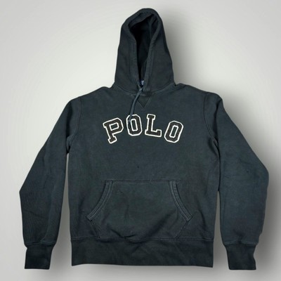 POLO Ralph Lauren Hoodie Big Spell Out Script Black Sweatshirt