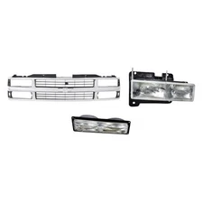 For Chevy Tahoe 00 3-Piece Kit (Passenger Side Headlight, Grille, Passenger Side