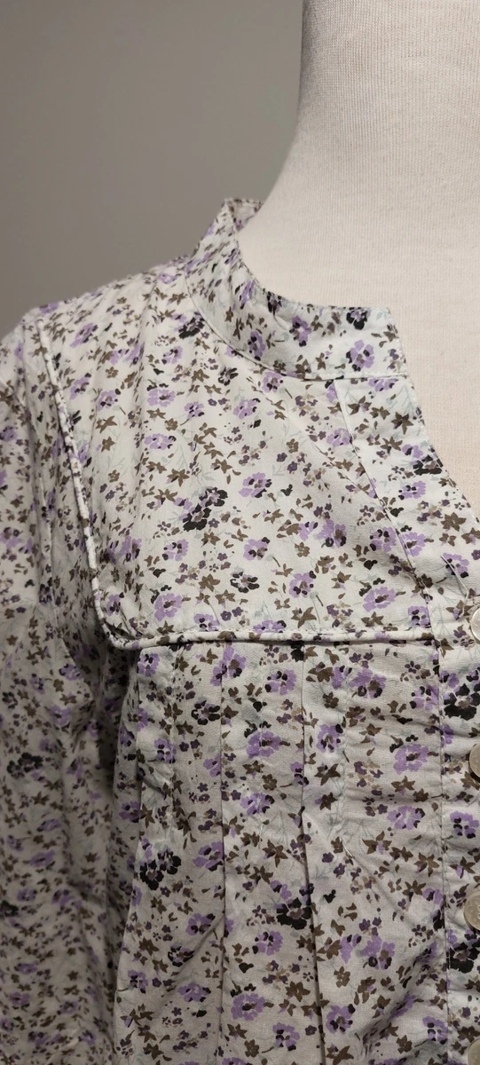 Vero Moda Nell Flower Floral Design 3/4 Sleeve Shirt Top Blouse Sz Medium