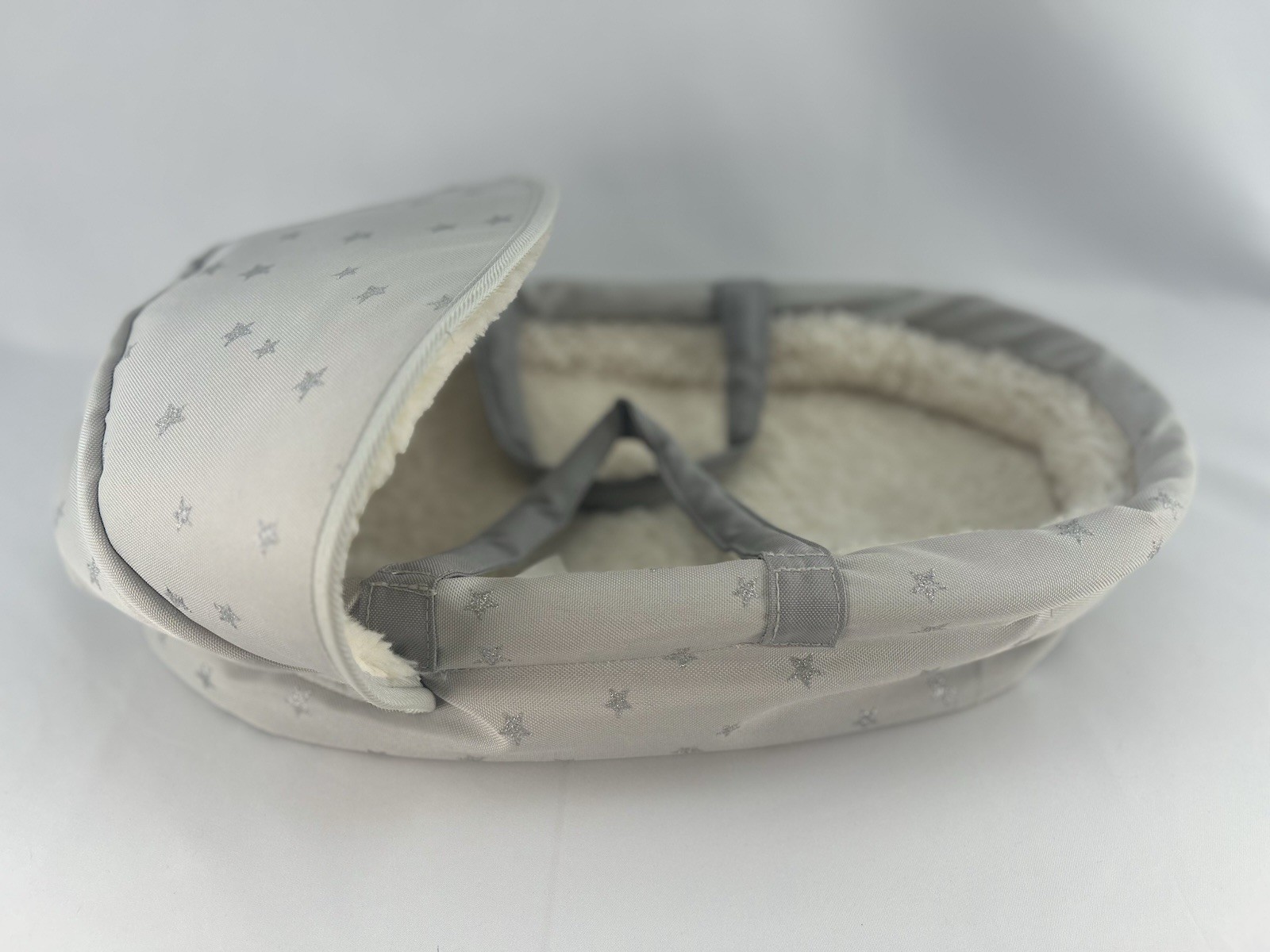 Pottery Barn Kids Grey Stars Baby Doll Bassinet Carrier Toy