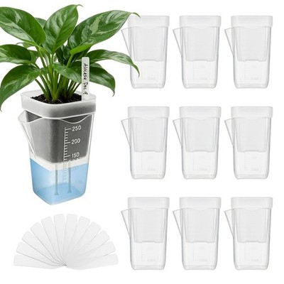 12Pcs Indoor Plant Pot 2" Transparent Self-Watering Plant Planter with  Wick&Tag | eBay