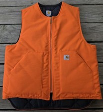 Y2K Carhartt Arctic Quilt-Lined Vest Blaze Orange V01 BLZ Men s Large