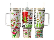 CHRISTMAS THE GRINCH STAINLESS STEEL TUMBLER 40 OZ. Grinchy