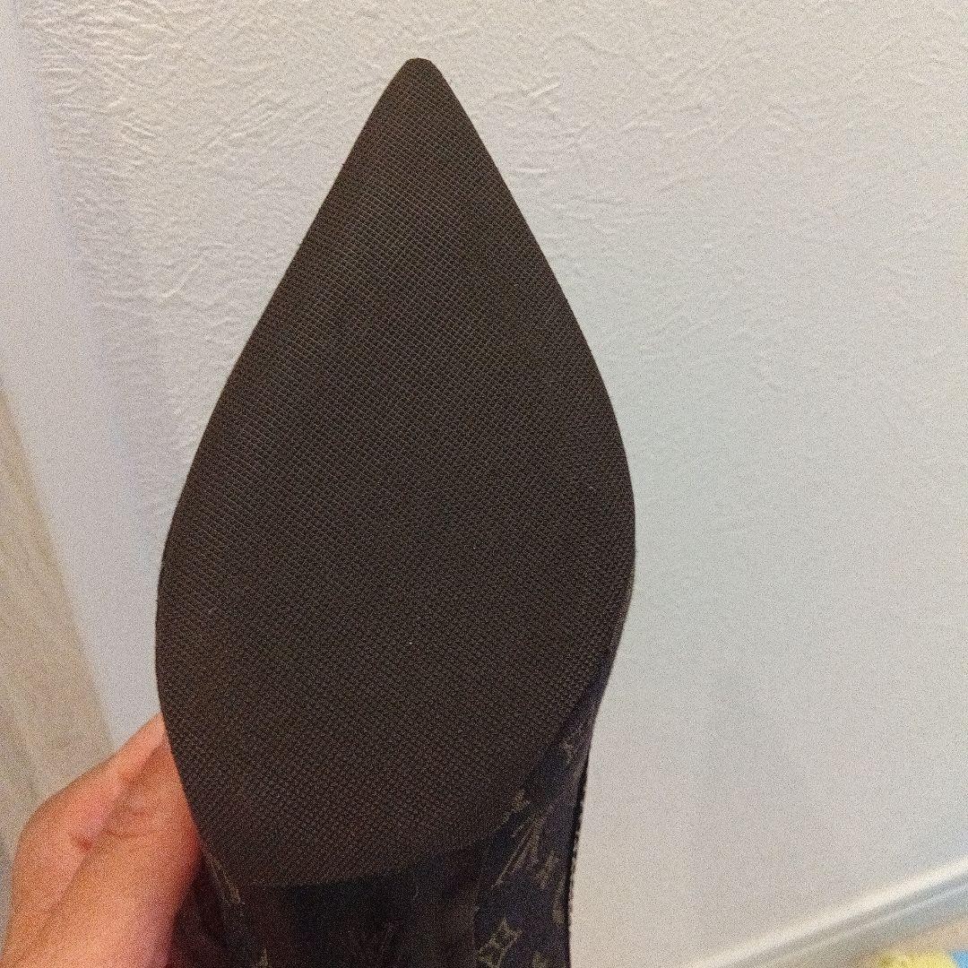 Louis Vuitton Pumps Pointed Toe Black Monogram Canvas Size 37 Abt US 6 Women thumbnail 12