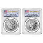 2pc Set - 2025-S Reverse Proof $1 Morgan and Peace Silver Dollar PCGS PR70 FS