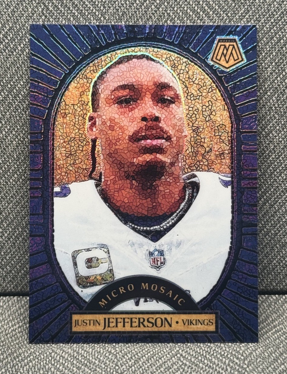 2025 Panini Mosaic Micro Mosaic #9 Justin Jefferson ✈️ CASE HIT Vikings