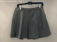 Vineyard Vines Womens Gray Heather Pleated Regular Fit Side Zip Mini Skirt Sz 4