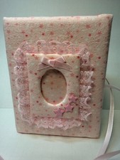 Pink Flannel Stars Photo Album -Holds 100 4x6 Photos - Handmade