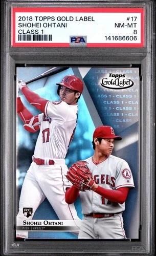 2018 Topps Gold Label Shohei Ohtani Class 1 Rookie RC #17 PSA 8 NM-MT