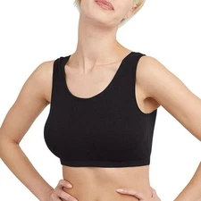2 - 3 Pack Comfort (6 Bra Total) Flex Fit Scoop Crop Bralette Black Size XL