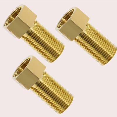 Extension Brass Fittings 3/4'' Threaded Pipe Hex Bushing Adapter Converter Ada...