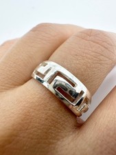 925 sterling silver Greek key band Ring size 6.5