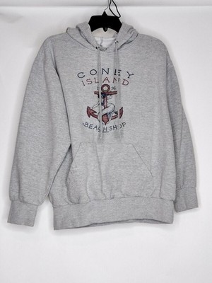 MV Sport Men Size Large Color Grey Long Sleeve Drawstring Graphic Hoodie