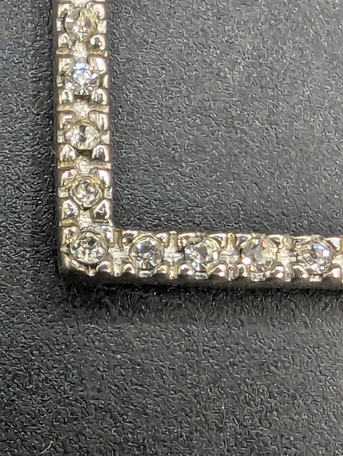 925 Sterling Silver Rectangular Open Frame Pave C… - image 3