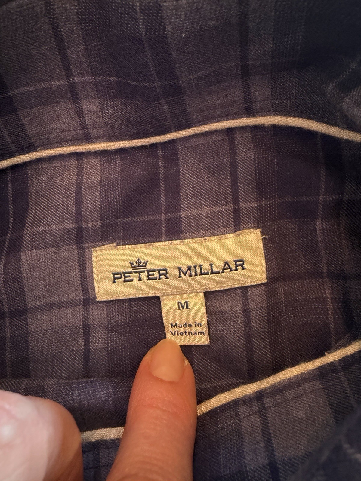 Men’s Peter Millar Blue Button Down Medium - image 7