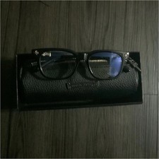 Chrome Hearts Black Full Rim Eyeglass Frames Metal Plastic with Case and Box