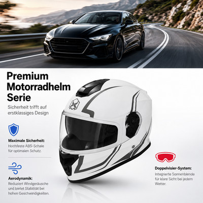 54-61cm Integralhelm Klapphelm Motorradhelm Sturzhelm Rollerhelm Doppelvisier