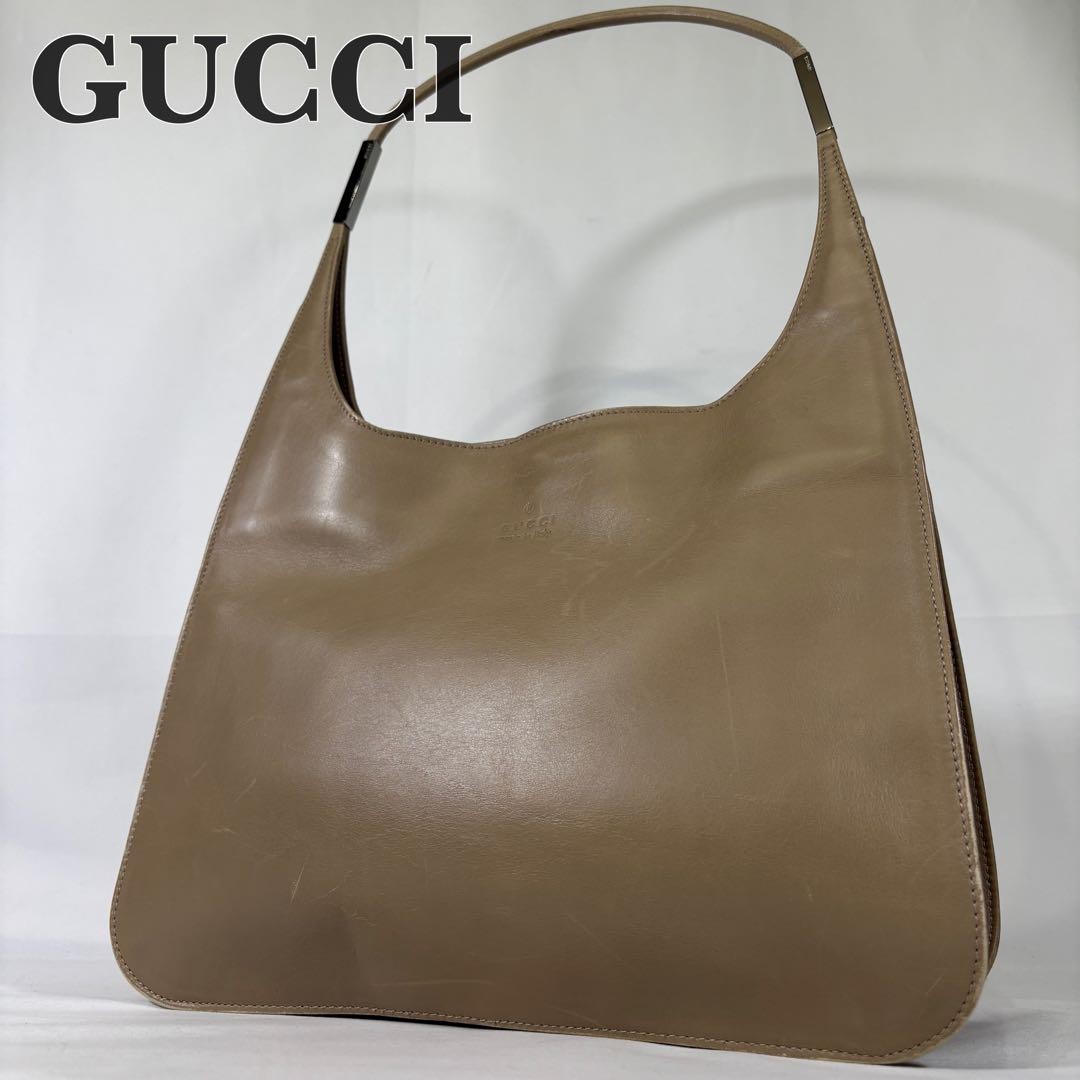 Borsa Gucci Hobo una tracolla in pelle Greige autentica dal Giappone