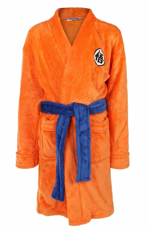 COOLCHANGE Son Goku Kinderbademantel mit GO Schriftzeichen | Größen: 130, 150